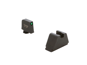 AmeriGlo Optic Compatible Sight Set for Glock, Green Tritium Black Outline Front, 3XL