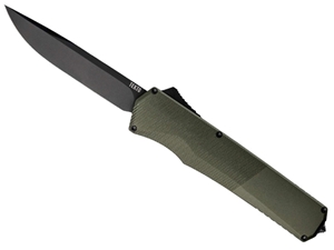 Tekto A5 Spry Drop Point 3.5" OTF Knife, OD Green Aluminum