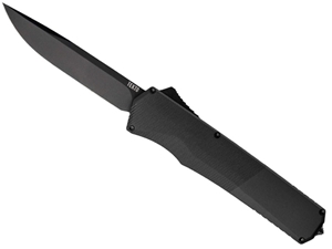 Tekto A5 Spry Drop Point 3.5" OTF Knife, Black Aluminum