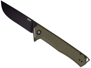 Tekto F1 Alpha 3.1" Folding Knife, OD Green G10/Black Accents