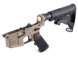 Aero Precision AR15 Standard Complete Lower Receiver, FDE Cerakote