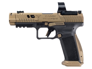 Canik TTI Combat 9mm 4.6" 18rd Pistol, Black/Bronze M03 Competition Red Dot