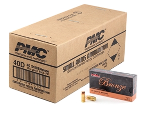 PMC Bronze .40S&W 165gr FMJ 1000rd Bulk Case