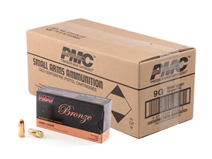 PMC Bronze 9mm 124gr FMJ 1000rd Bulk Case