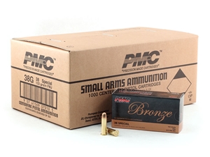 PMC Bronze .38Spl 132gr FMJ 1000rd Bulk Case