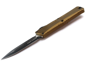 Microtech Combat Troodon Gen3 4" OTF Black D/E Dagger, Tan