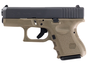 Glock 26 Gen3 9mm 3.43" 10rd Pistol, OD Green