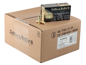Sellier & Bellot .38Spl 158gr FMJ 1000rd Bulk Case