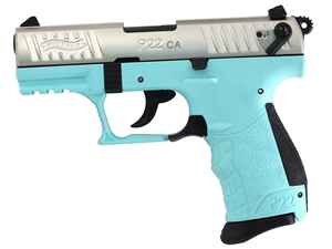 Walther Arms P22 22LR 3.4" Angel Blue/Nickel CA